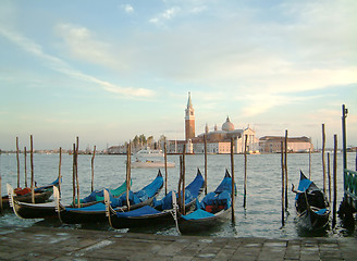 Image showing Gondolas evening