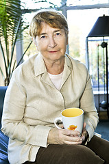 Image showing Elderly woman relaxing