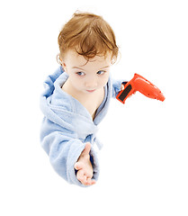 Image showing baby boy with toy drill