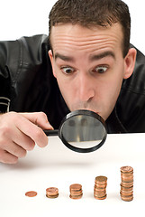 Image showing Man Looking At Money