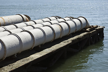 Image showing Sewage into the river