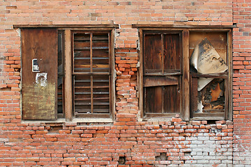 Image showing brick wall and windows