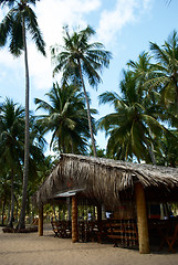 Image showing Restaurant in a tropical beach in Brazil 