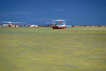 Image showing Boats in tropical beach in Brazil