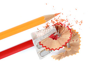 Image showing Pencil and sharpener