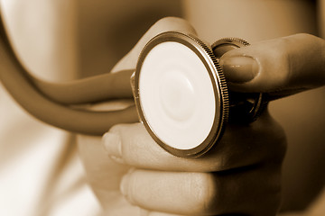 Image showing Young doctor with stethoscope.