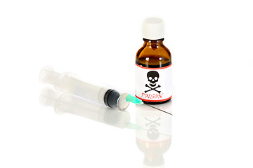 Image showing injection and poison bottle 