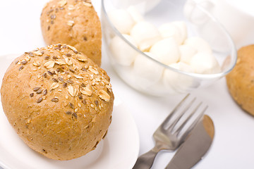 Image showing bread and mozzarella