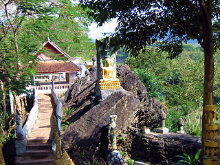 Image showing Hill top temple. Luang Prabang. Laos