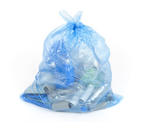 Image showing Blue recycling bag