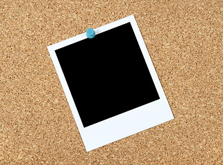 Image showing Blank photo on a corkboard