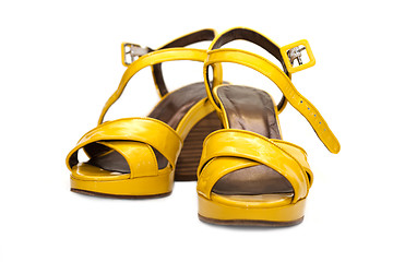 Image showing Yellow lady sandals