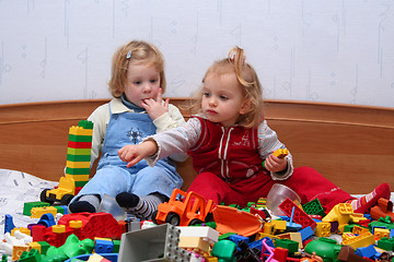 Image showing Playing with cube blocks