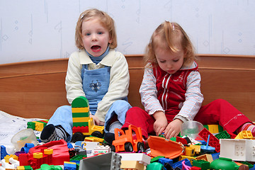 Image showing Playing with cube blocks