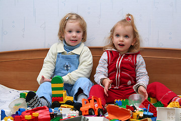 Image showing Playing with cube blocks