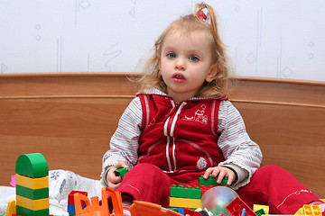 Image showing Playing with cube blocks