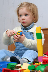 Image showing Playing with cube blocks