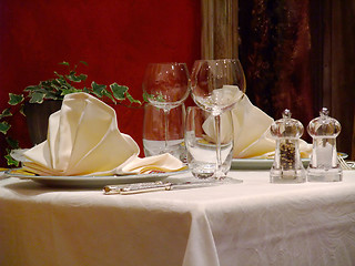 Image showing Table set in a french restaurant