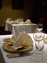 Image showing Table set off a french restaurant