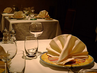 Image showing Table set in french restaurant