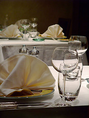 Image showing Tables waiting for customers in a french restaurant