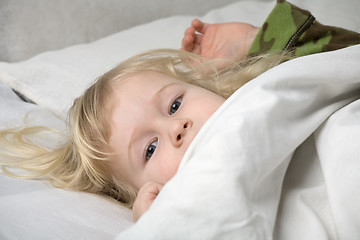 Image showing girl falling asleep