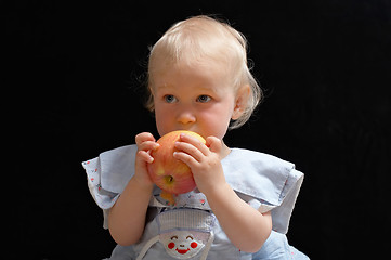 Image showing girl with apple