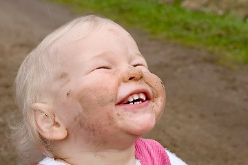 Image showing dirty-faced happiness