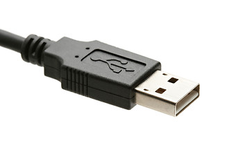 Image showing usb plug macro over white