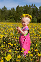 Image showing cute girl in flower wreath