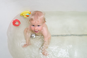 Image showing baby bathing