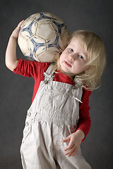 Image showing strong girl footballer