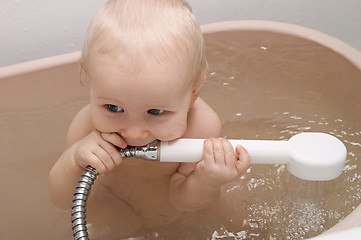 Image showing baby with shower