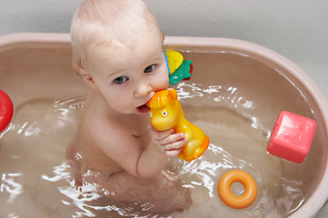 Image showing baby in bath