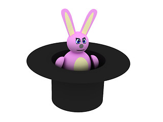 Image showing Pink bunny in hat