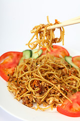 Image showing Noodles with chicken garlic and chilli