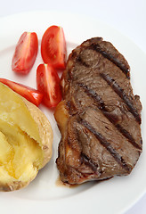 Image showing Grilled New York steak vertical