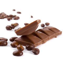 Image showing chocolate and coffee beans