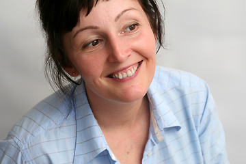 Image showing Woman in blue shirt