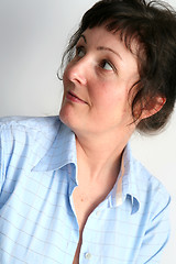 Image showing Woman in blue shirt