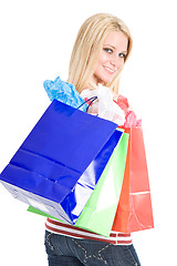 Image showing Shopping caucasian girl