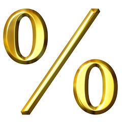 Image showing 3d Golden Percentage Symbol