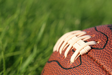 Image showing football in the grass