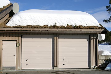 Image showing Snowy garage