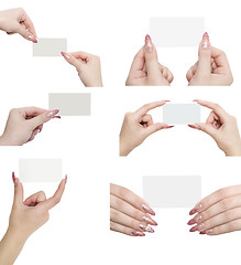 Image showing hands and business card
