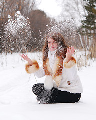 Image showing woman with snow