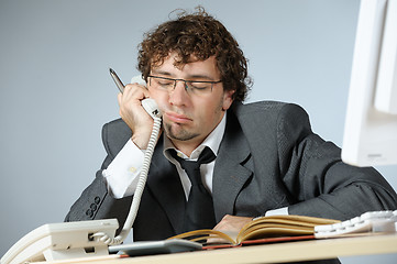 Image showing Bored businessman