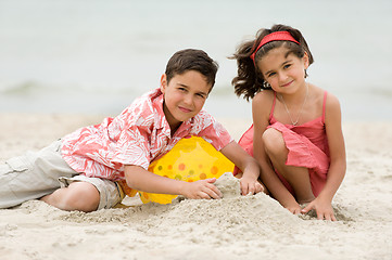 Image showing Kids on the beach