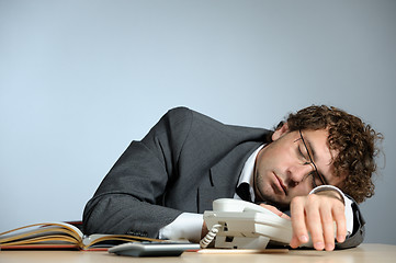 Image showing Bored businessman