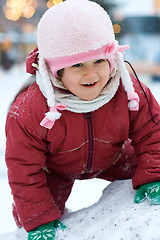 Image showing Cute child likes winter fun